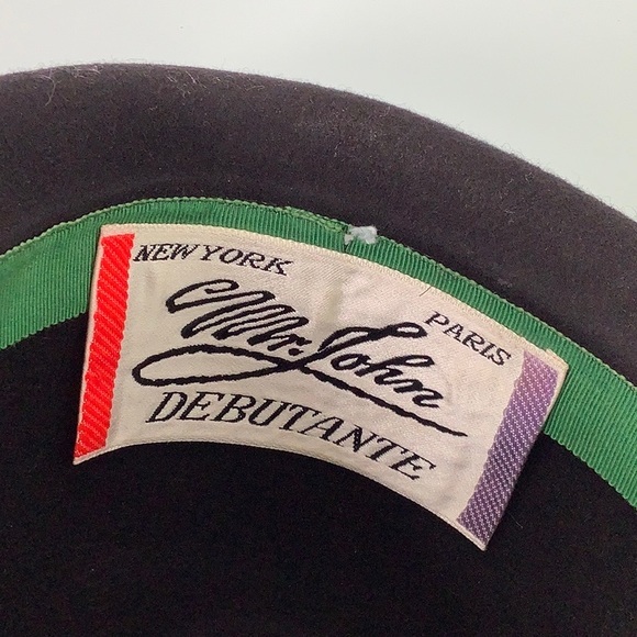Vintage Mr John Debutante Wool Fedora hat size OSFM EUC - Picture 10 of 11